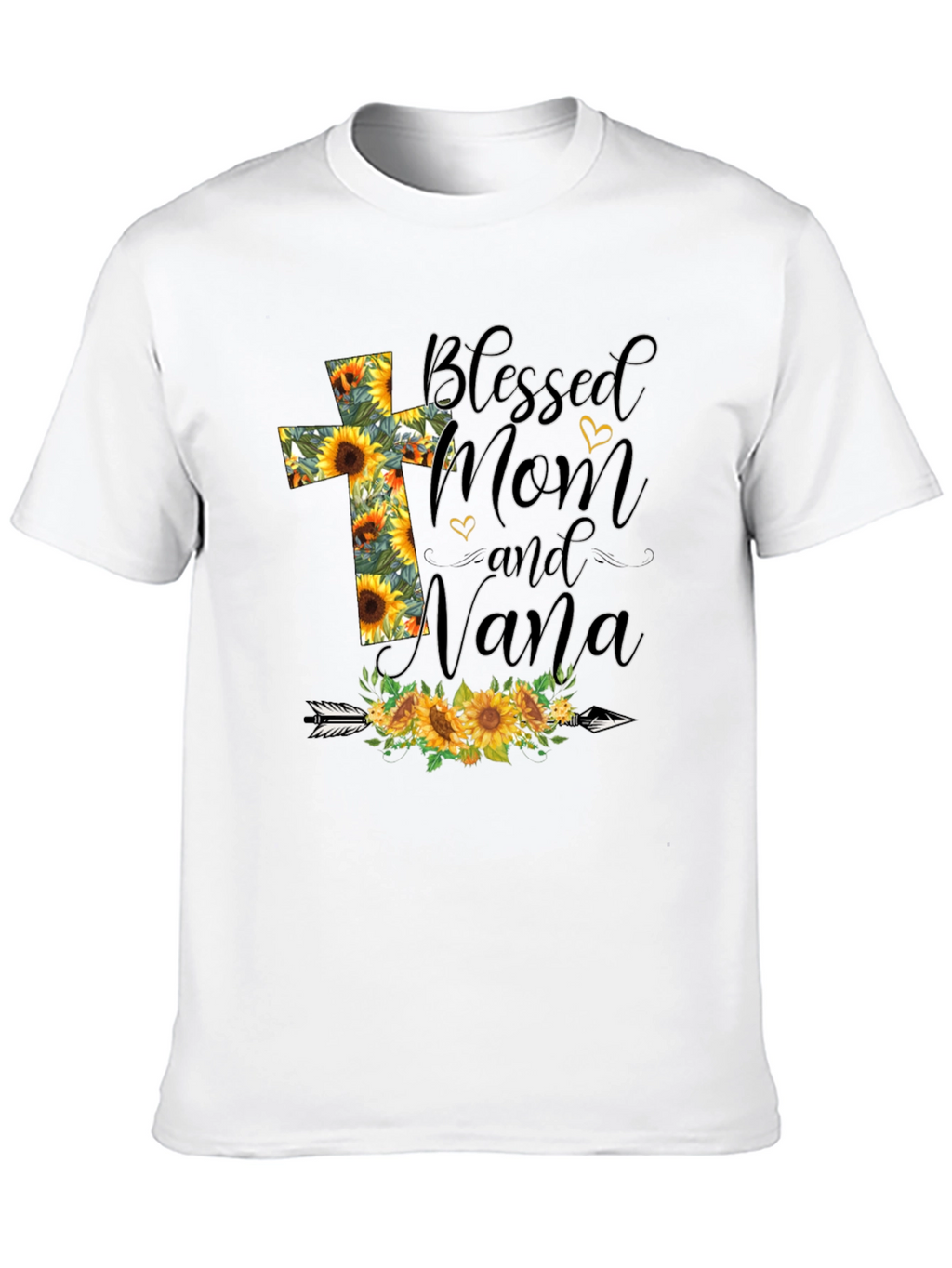 Blessed Mom and Nana Sunflower Graphic T-Shirt
