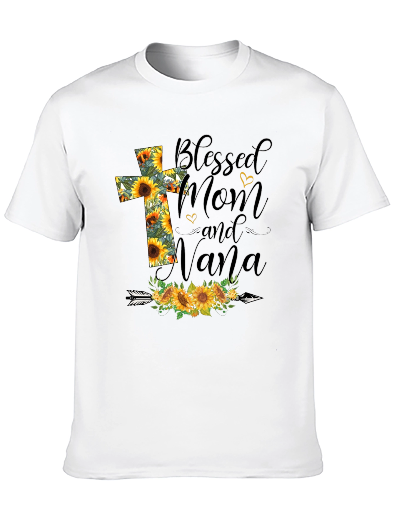 Blessed Mom and Nana Sunflower Graphic T-Shirt