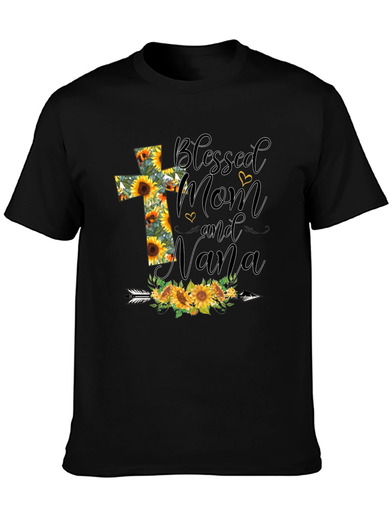 Blessed Mom and Nana Sunflower Graphic T-Shirt