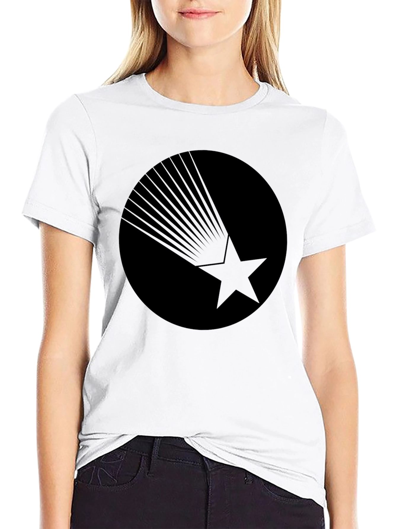 Black Graphic Tee - Starburst Design