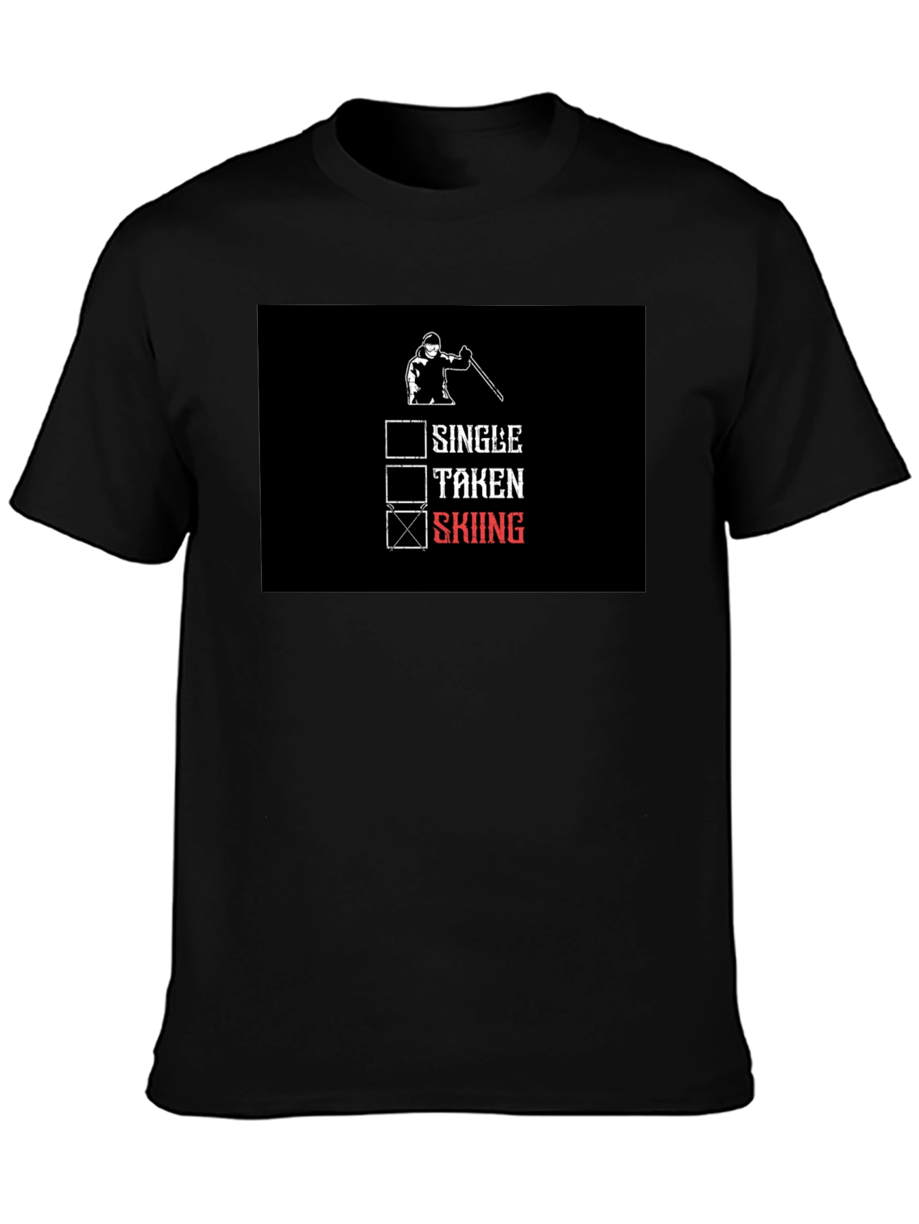 Skiing T-Shirt: Single Taken Skiing Checkbox Tee