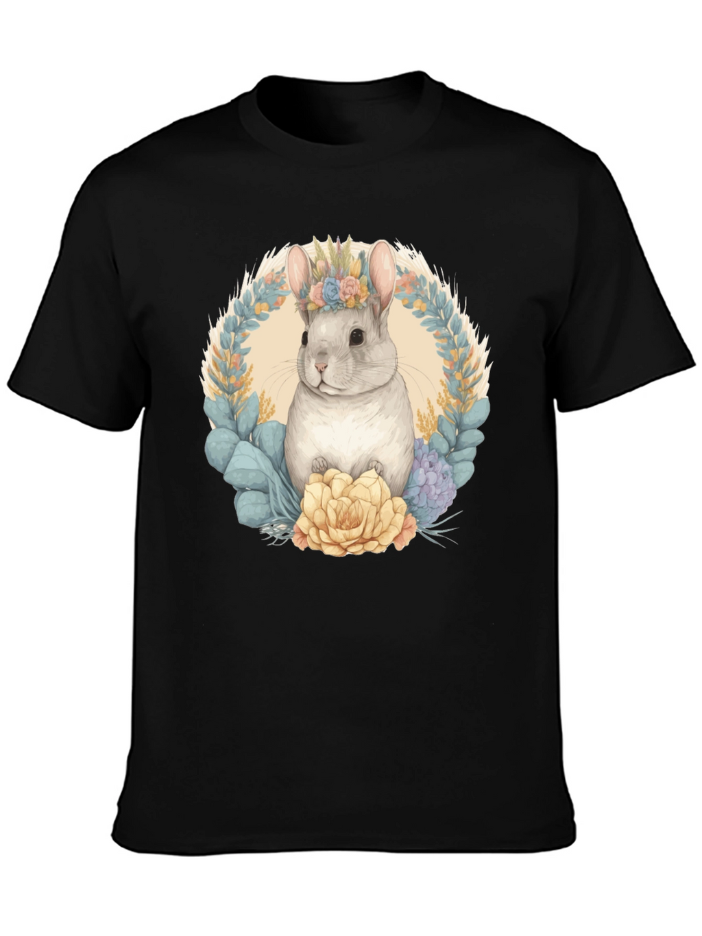 Chinchilla Floral Wreath Graphic Tee