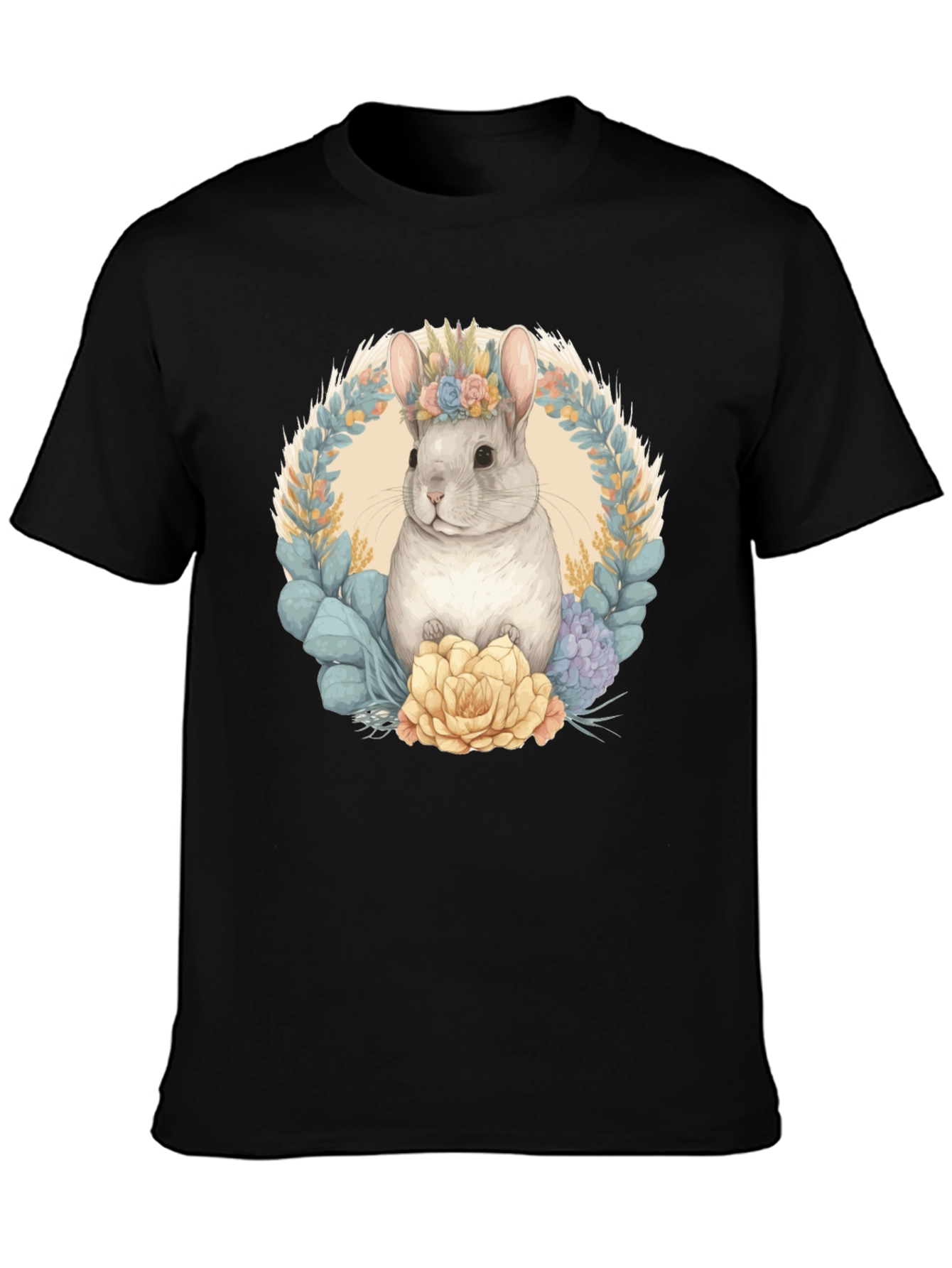 Chinchilla Floral Wreath Graphic Tee