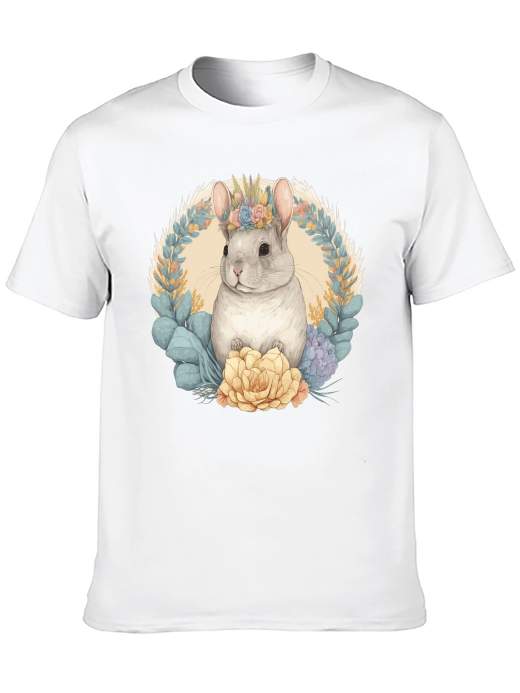 Chinchilla Floral Wreath Graphic Tee