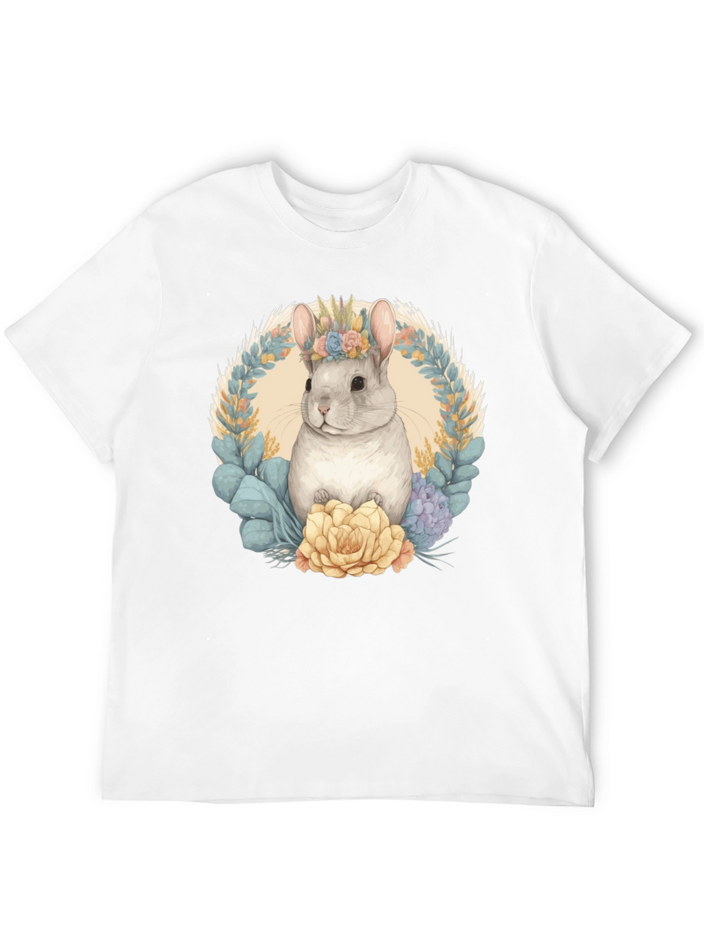 Chinchilla Floral Wreath Graphic Tee