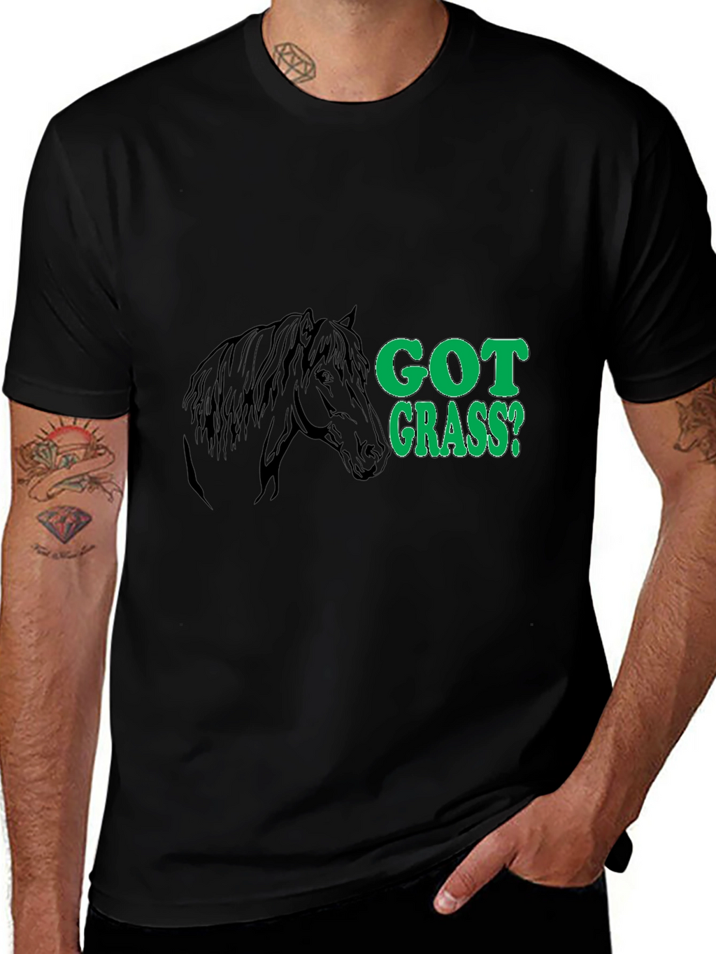 Got Grass? Black Horse Graphic Tee