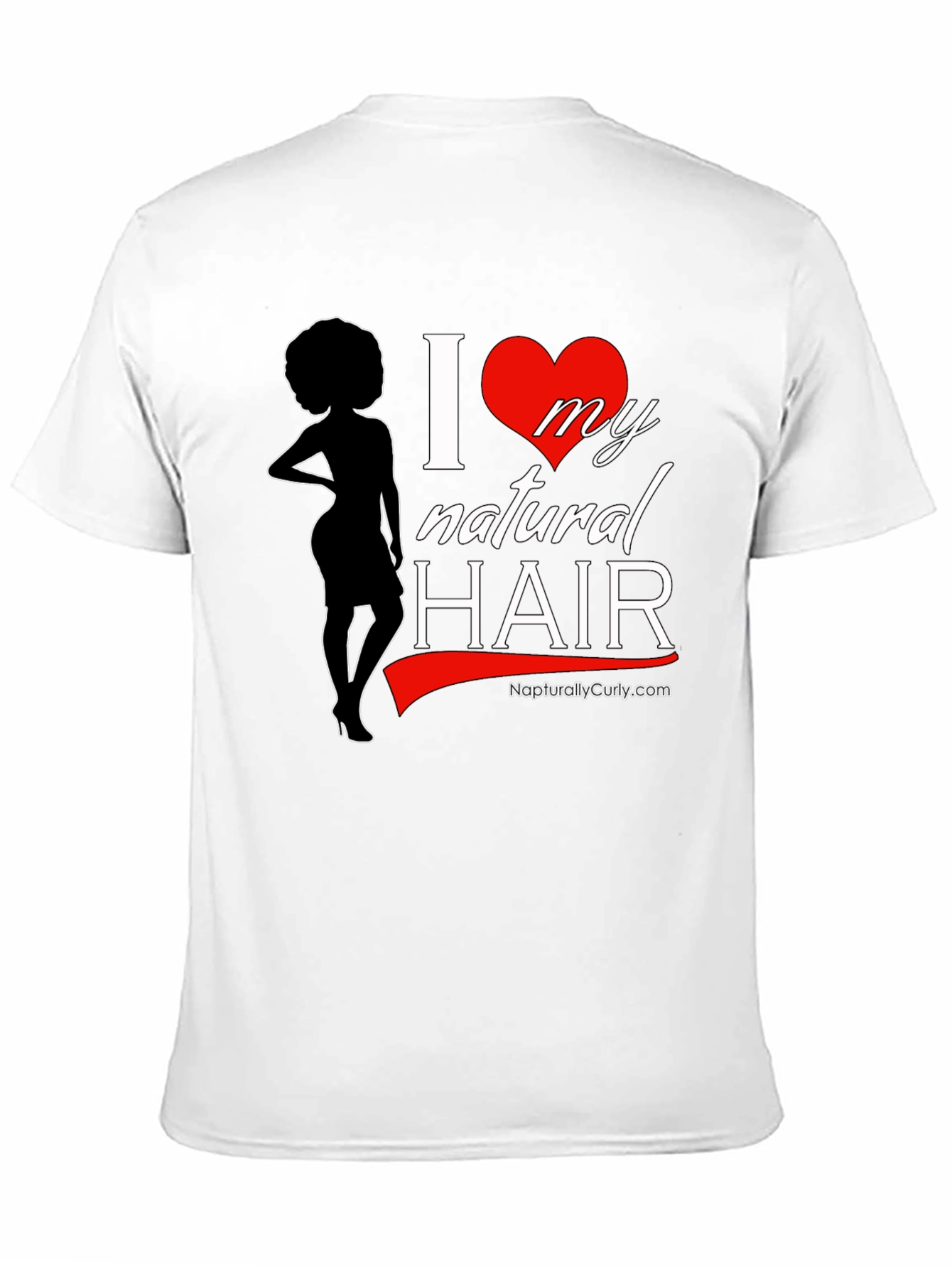 I Love My Natural Hair T-Shirt - Afro Silhouette Design