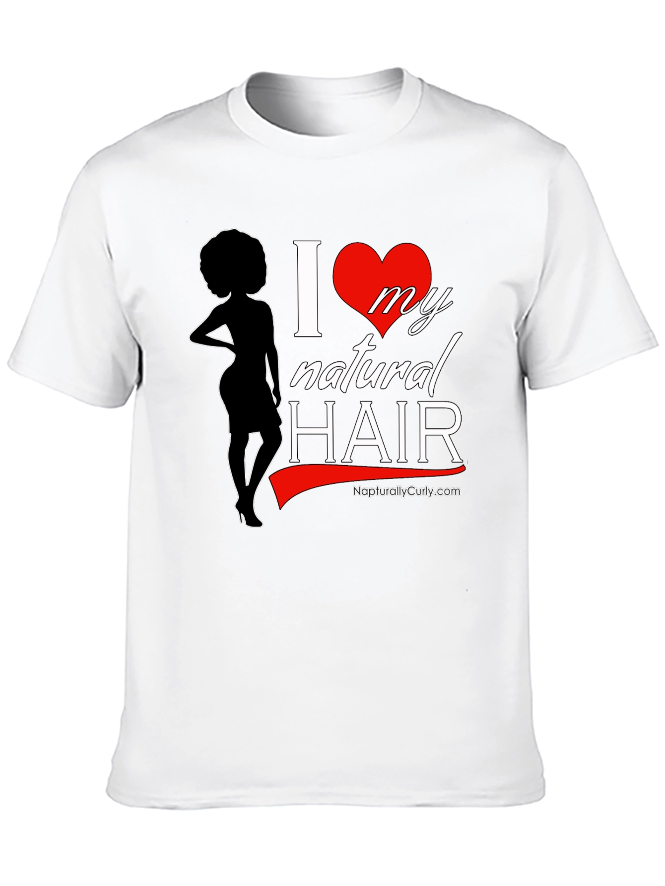 I Love My Natural Hair T-Shirt - Afro Silhouette Design