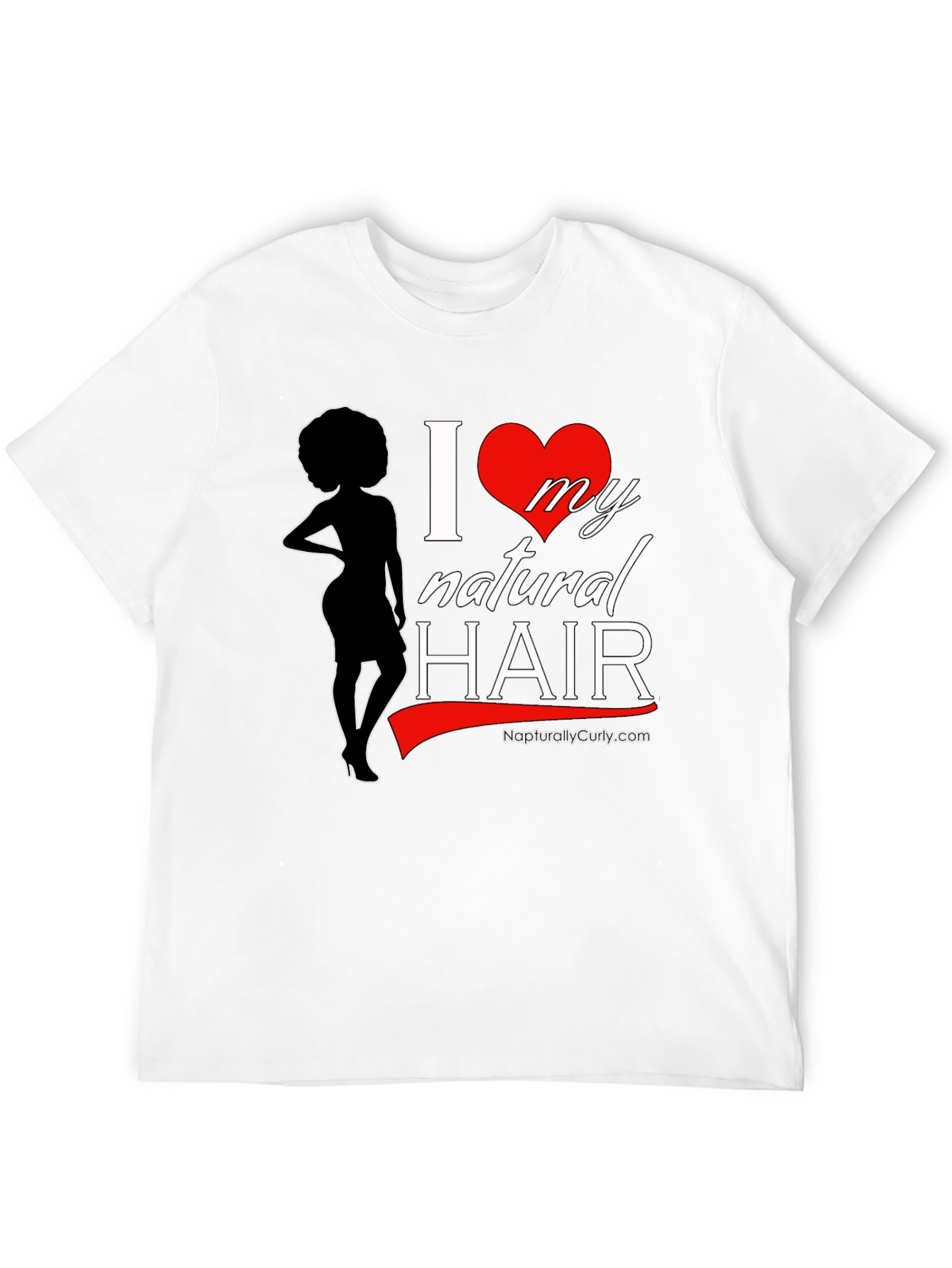 I Love My Natural Hair T-Shirt - Afro Silhouette Design