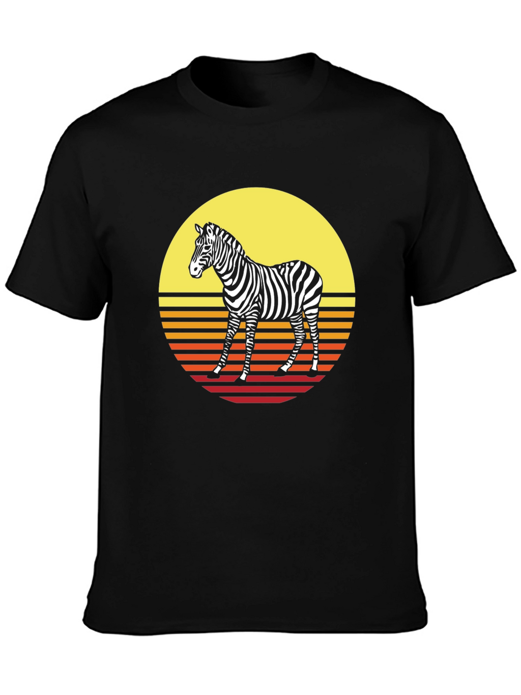 Retro Zebra Graphic Tee - Sunset Style
