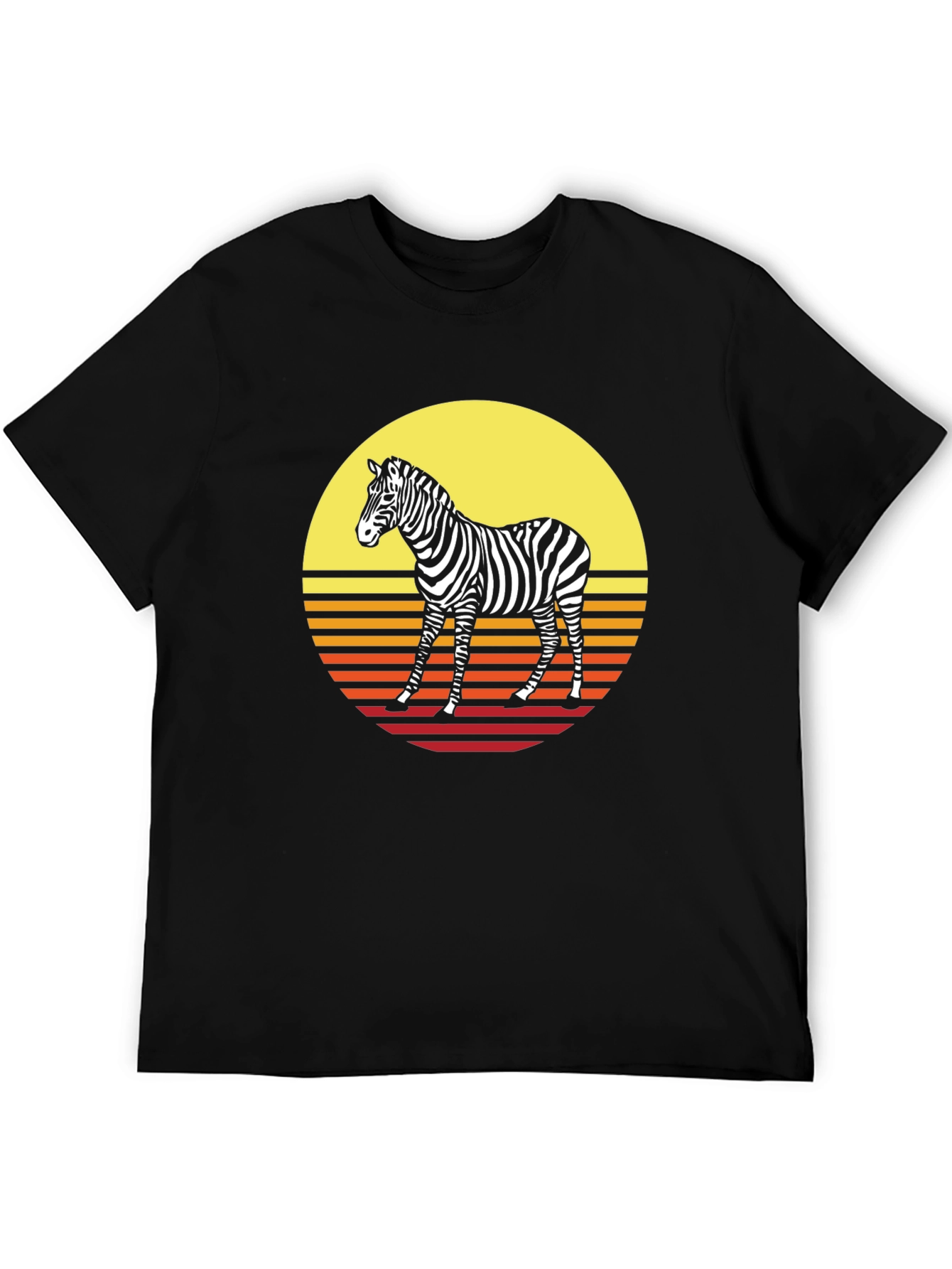Retro Zebra Graphic Tee - Sunset Style