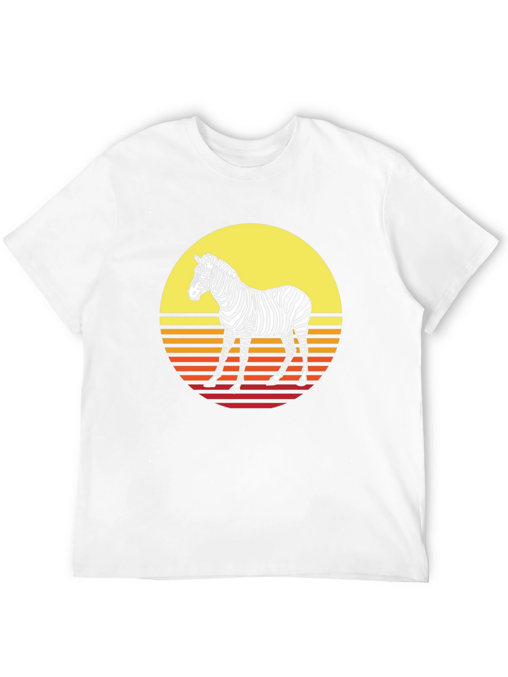 Retro Zebra Graphic Tee - Sunset Style