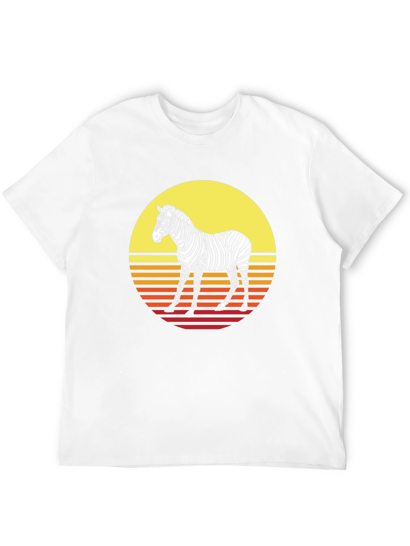 Retro Zebra Graphic Tee - Sunset Style
