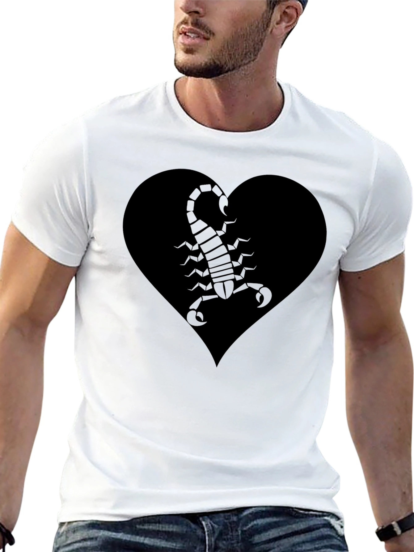 Heart Scorpion Graphic Tee - Black