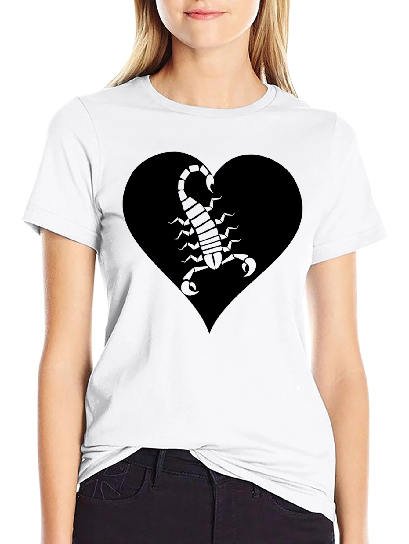 Heart Scorpion Graphic Tee - Black