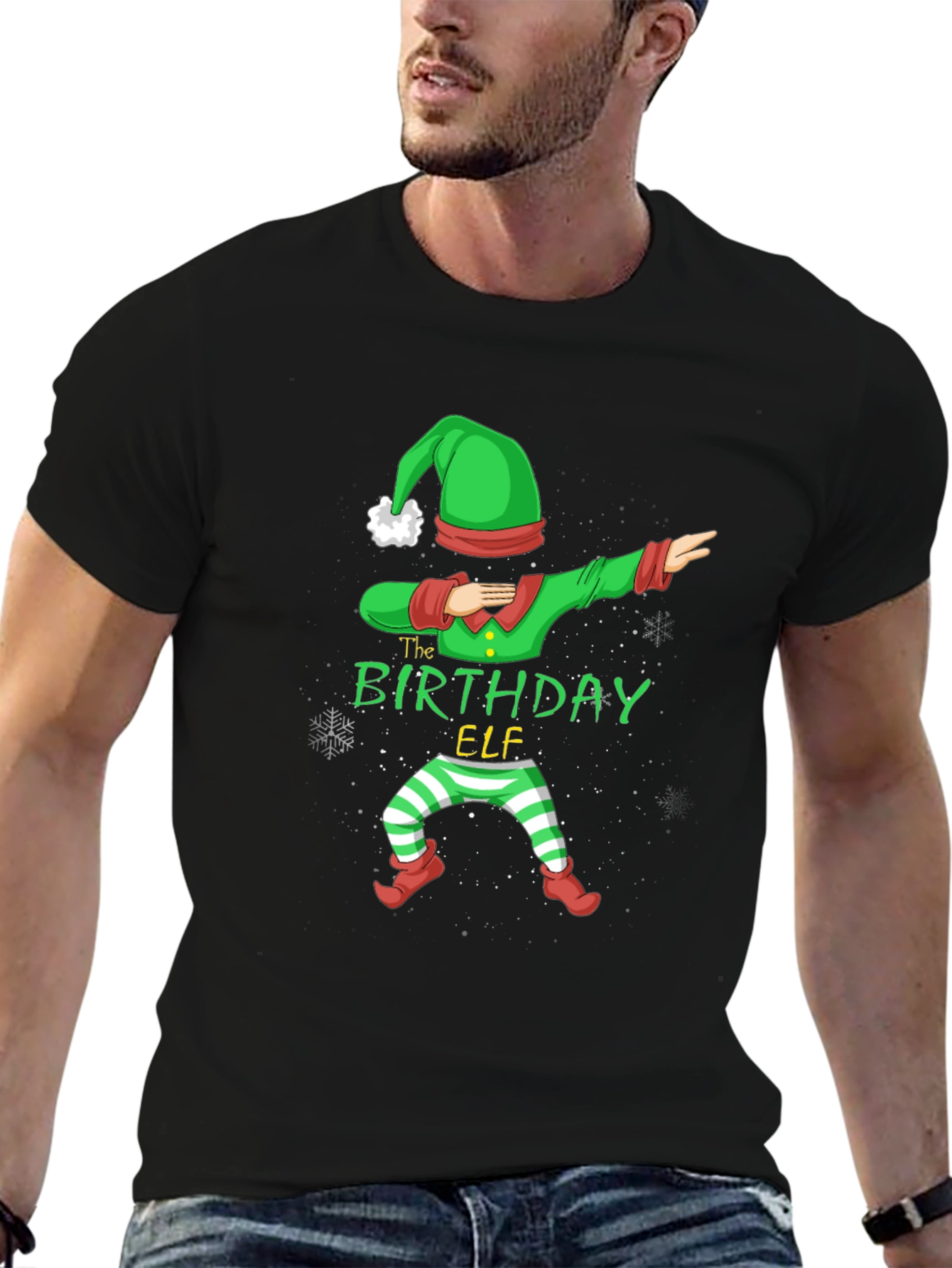 Birthday Elf Dabbing Graphic Tee