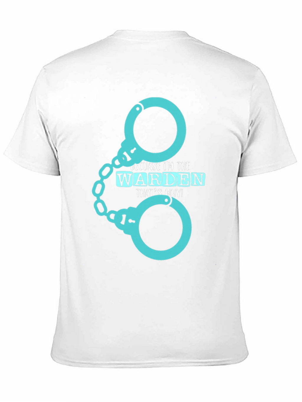 Warden T-Shirt - Handcuffs Design Black Tee