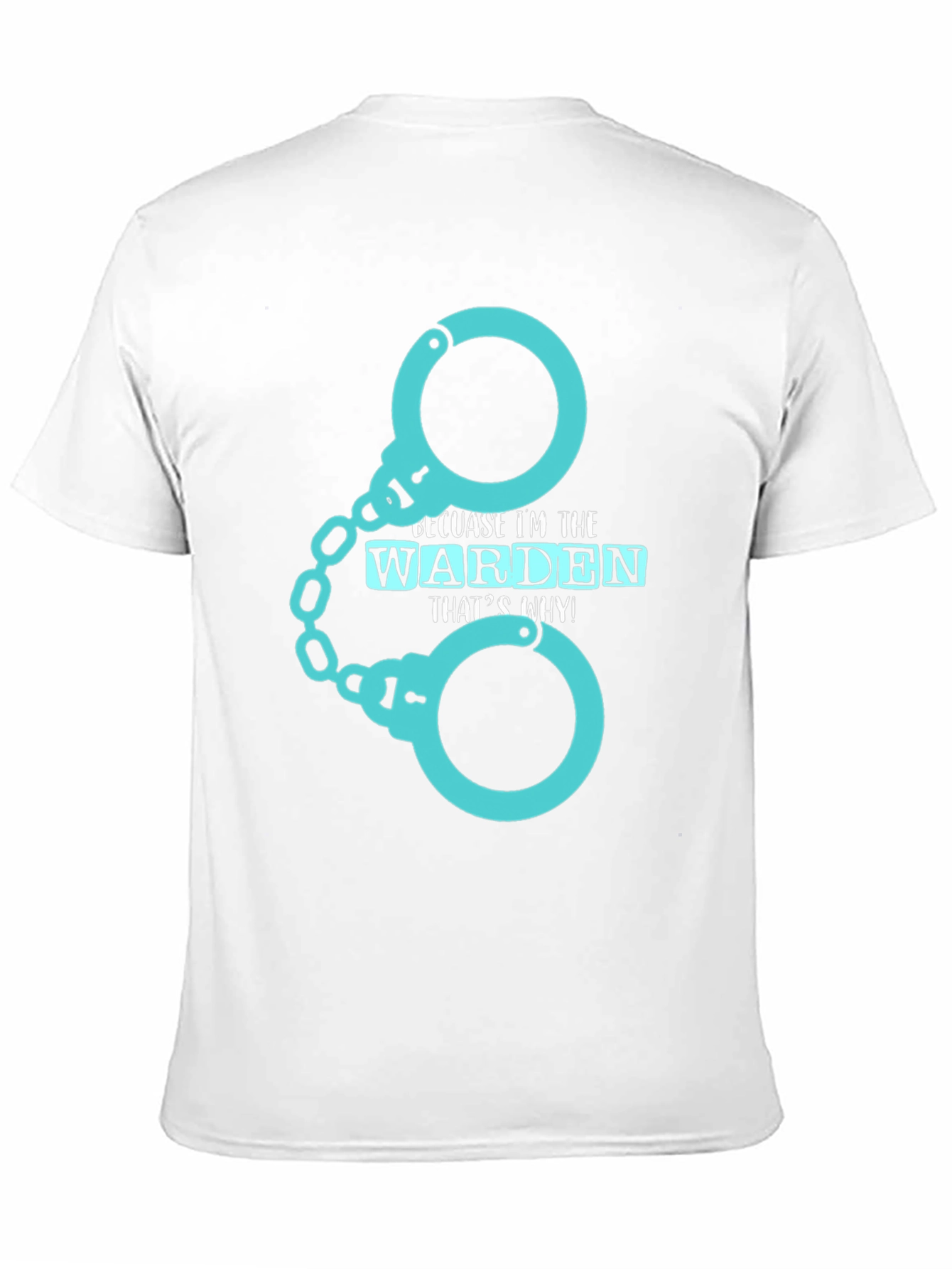 Warden T-Shirt - Handcuffs Design Black Tee