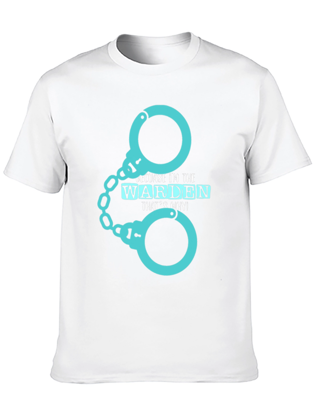 Warden T-Shirt - Handcuffs Design Black Tee