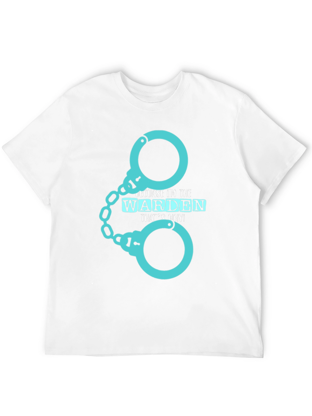 Warden T-Shirt - Handcuffs Design Black Tee
