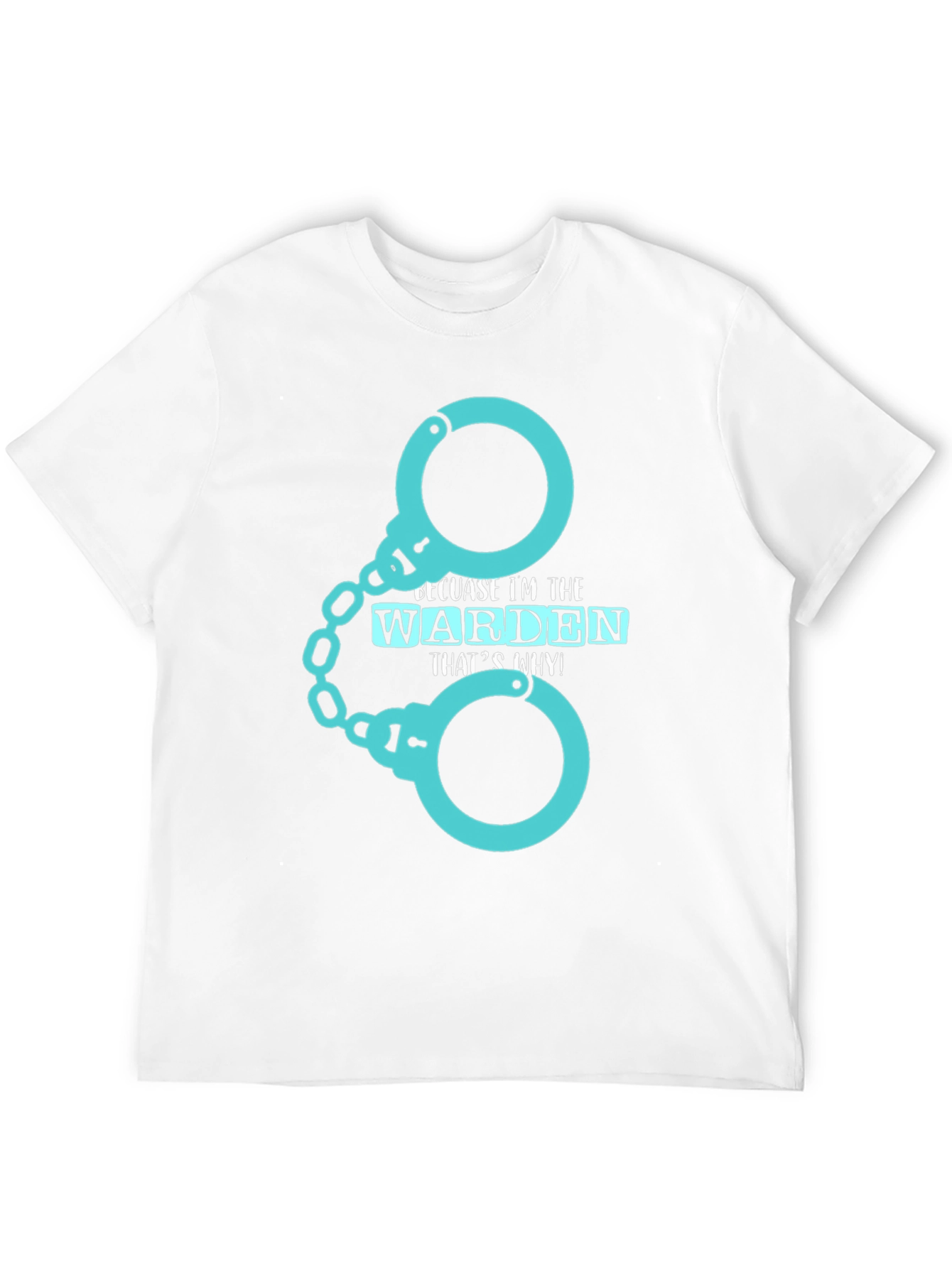 Warden T-Shirt - Handcuffs Design Black Tee