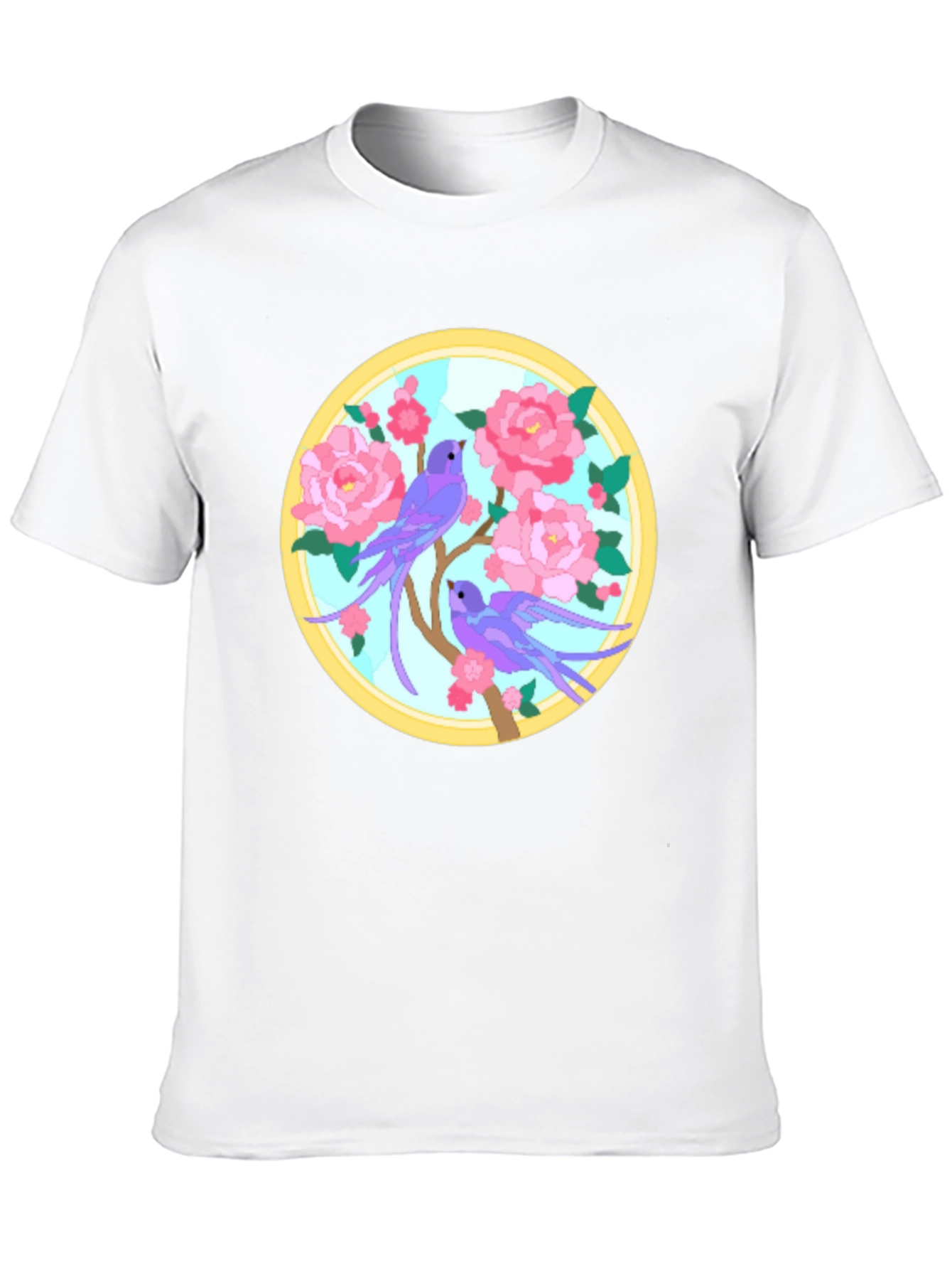 Floral Bird Graphic Tee - Unique Design T-Shirt