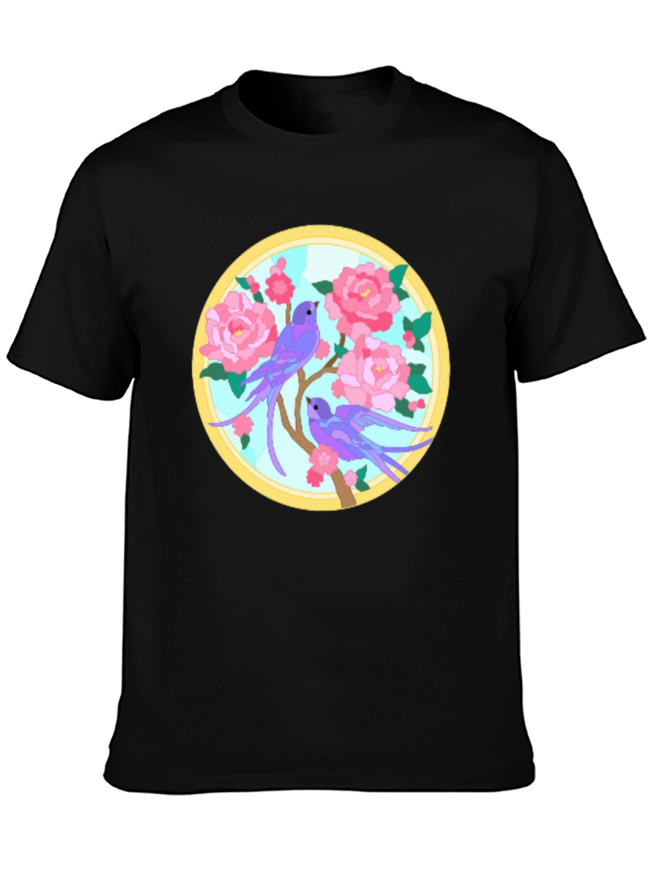 Floral Bird Graphic Tee - Unique Design T-Shirt