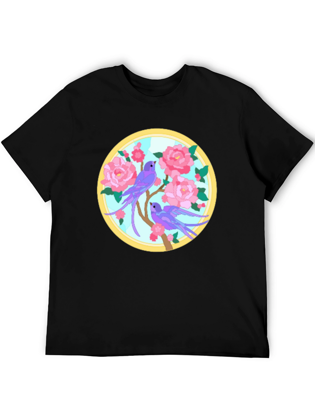 Floral Bird Graphic Tee - Unique Design T-Shirt