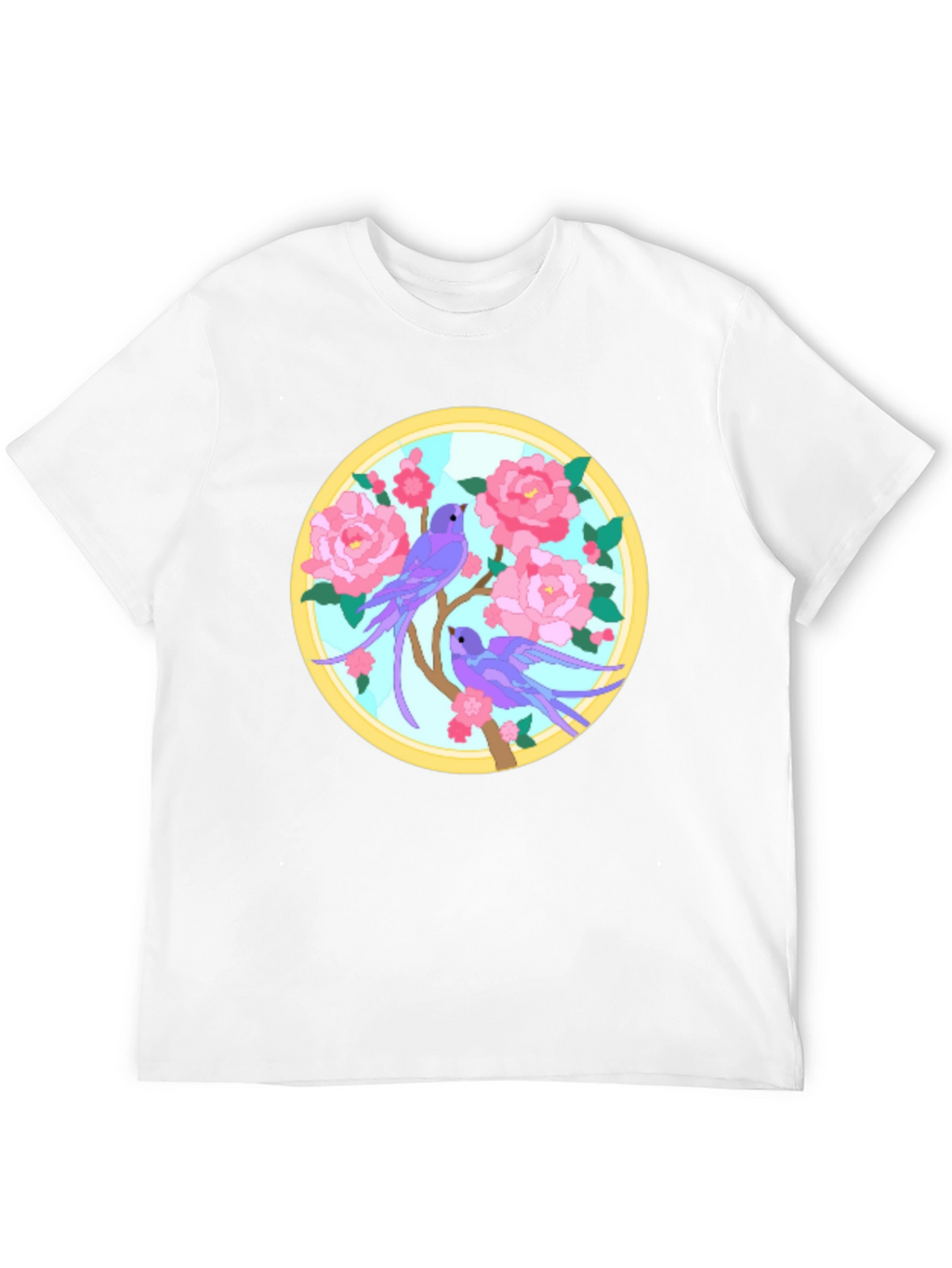 Floral Bird Graphic Tee - Unique Design T-Shirt