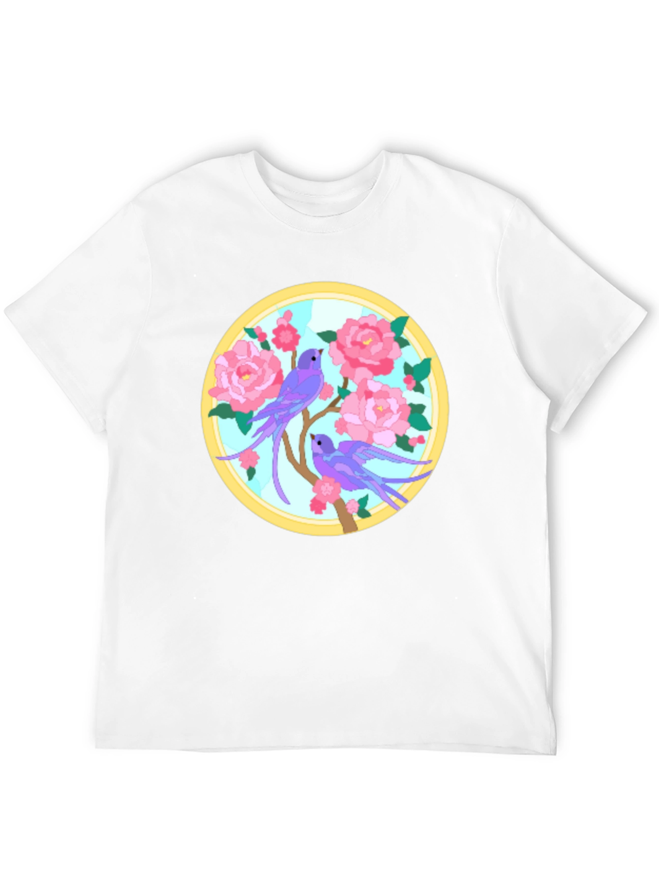 Floral Bird Graphic Tee - Unique Design T-Shirt