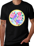 Floral Bird Graphic Tee - Unique Design T-Shirt