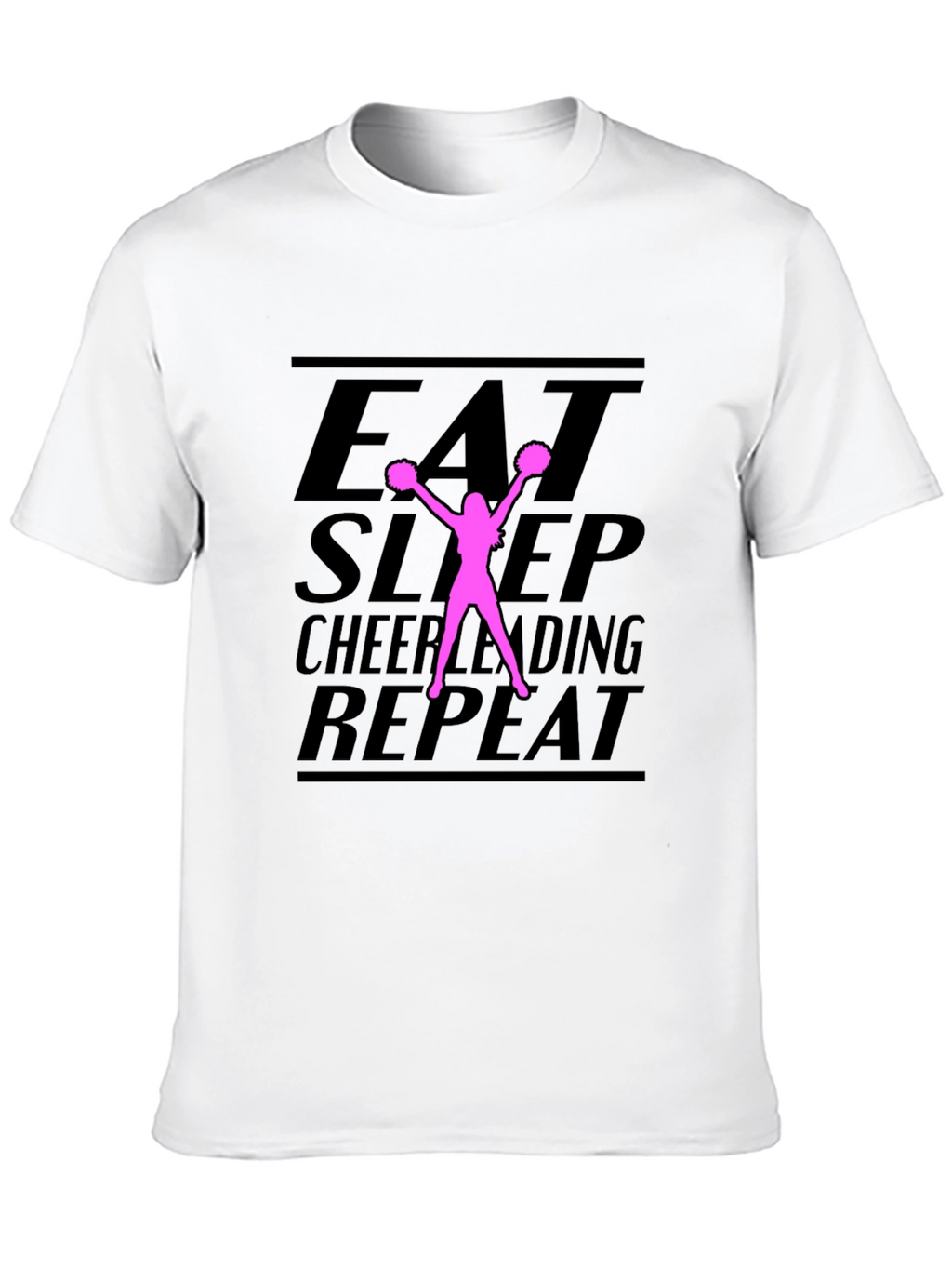 Eat Sleep Cheerleading Repeat Black T-Shirt