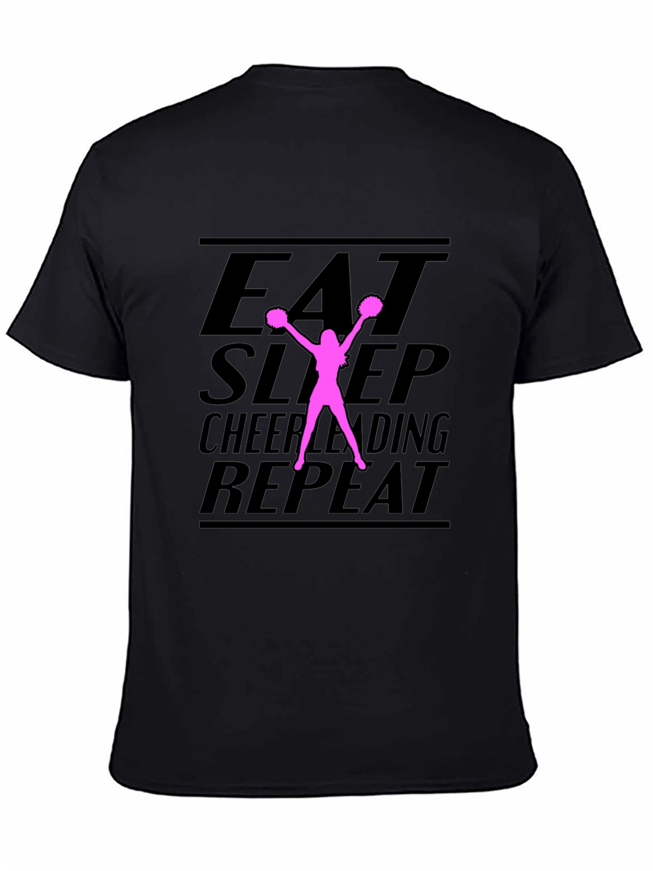 Eat Sleep Cheerleading Repeat Black T-Shirt