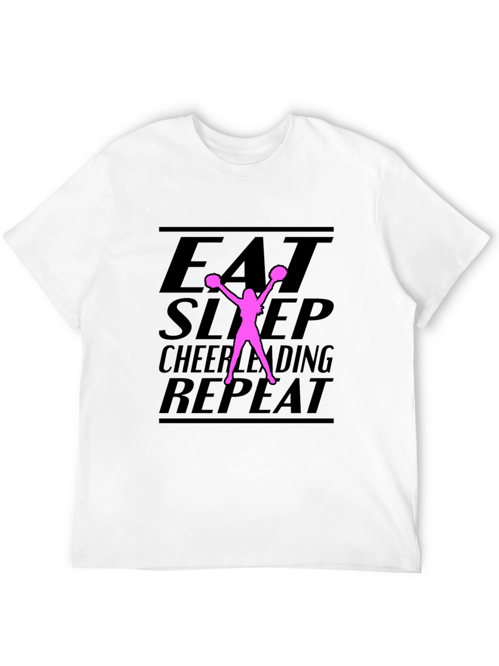 Eat Sleep Cheerleading Repeat Black T-Shirt