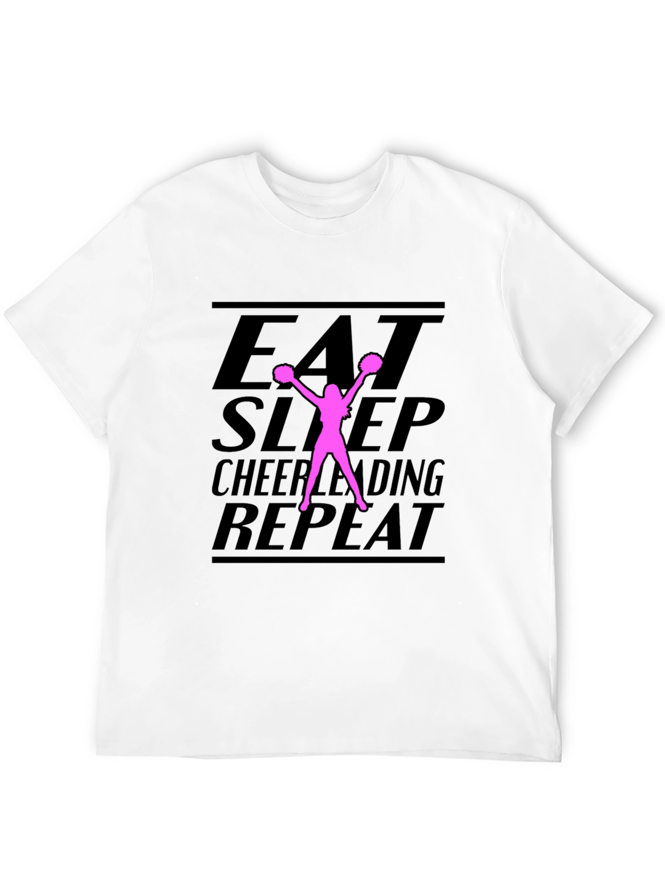 Eat Sleep Cheerleading Repeat Black T-Shirt