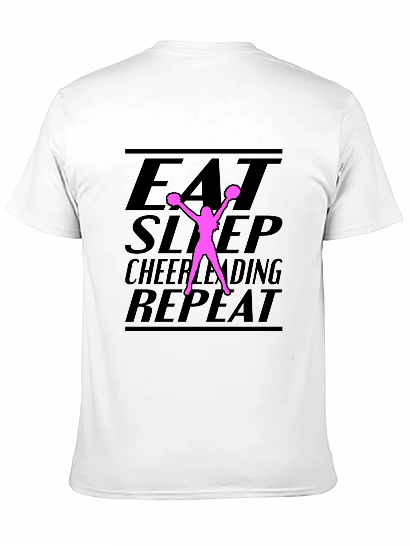 Eat Sleep Cheerleading Repeat Black T-Shirt