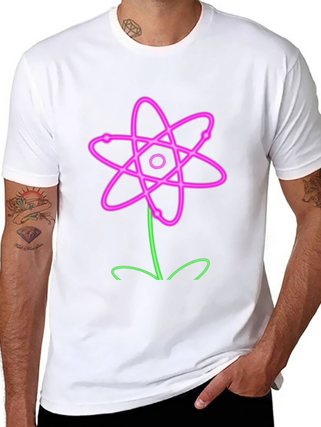 Neon Atom Flower Graphic Tee