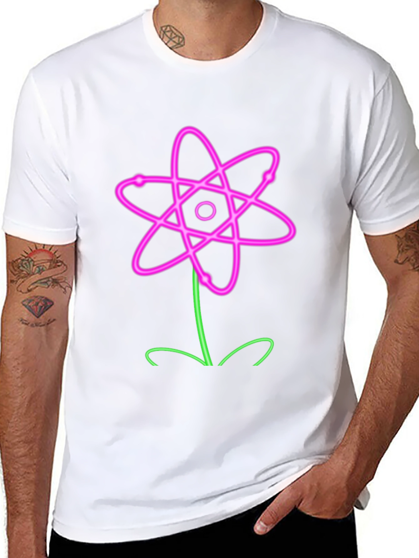 Neon Atom Flower Graphic Tee
