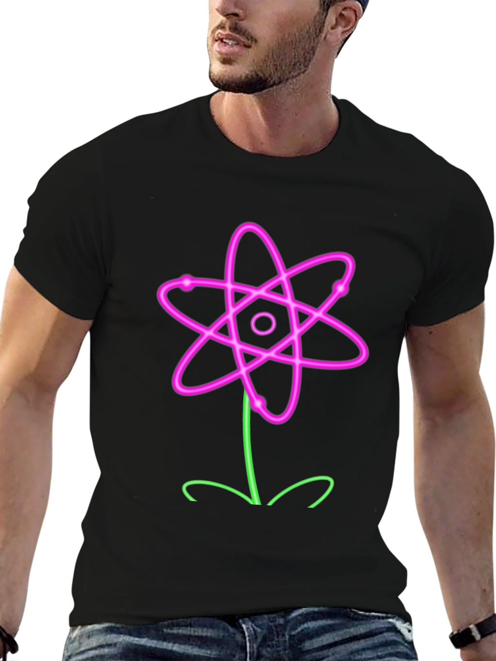 Neon Atom Flower Graphic Tee