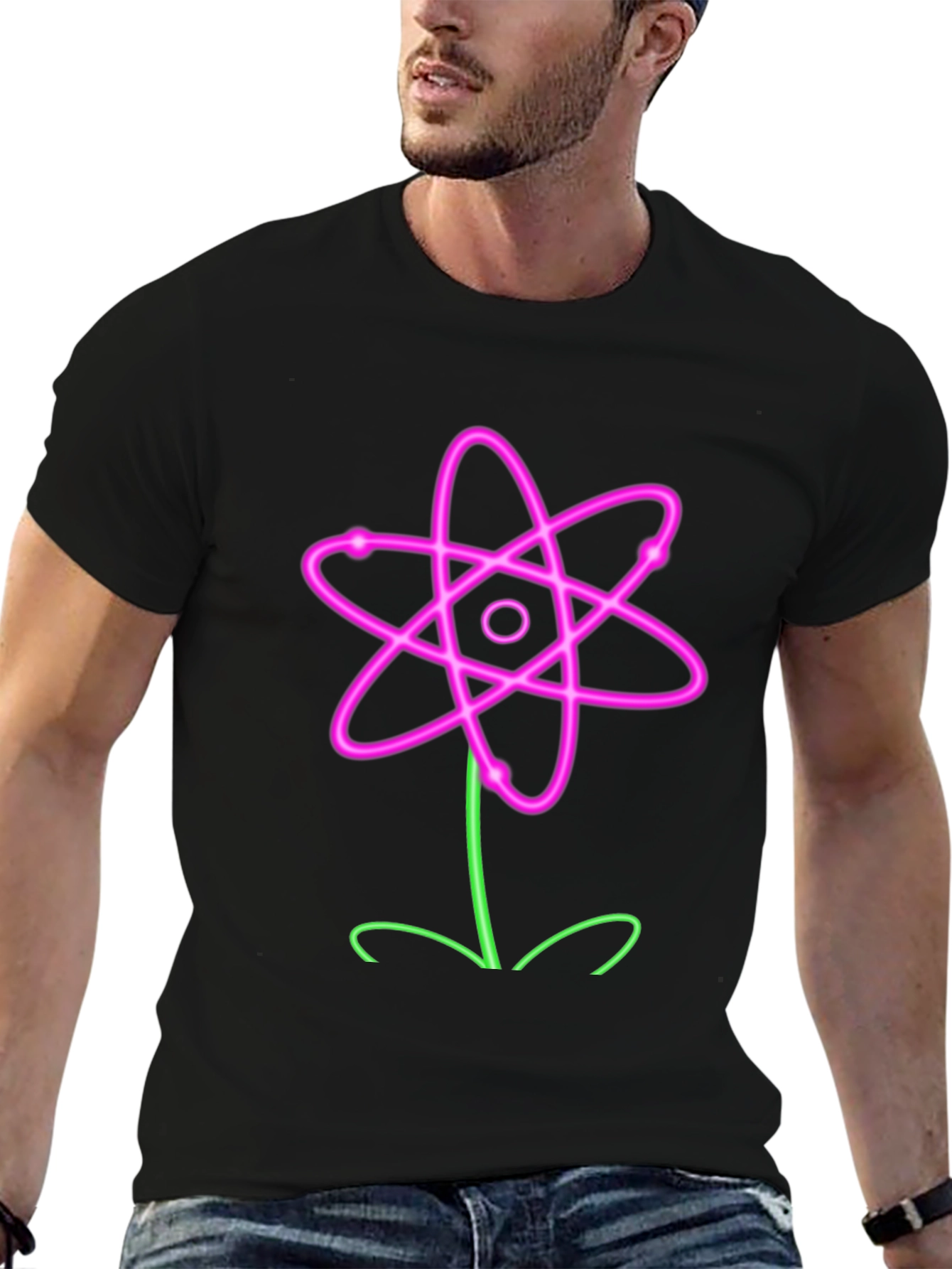 Neon Atom Flower Graphic Tee