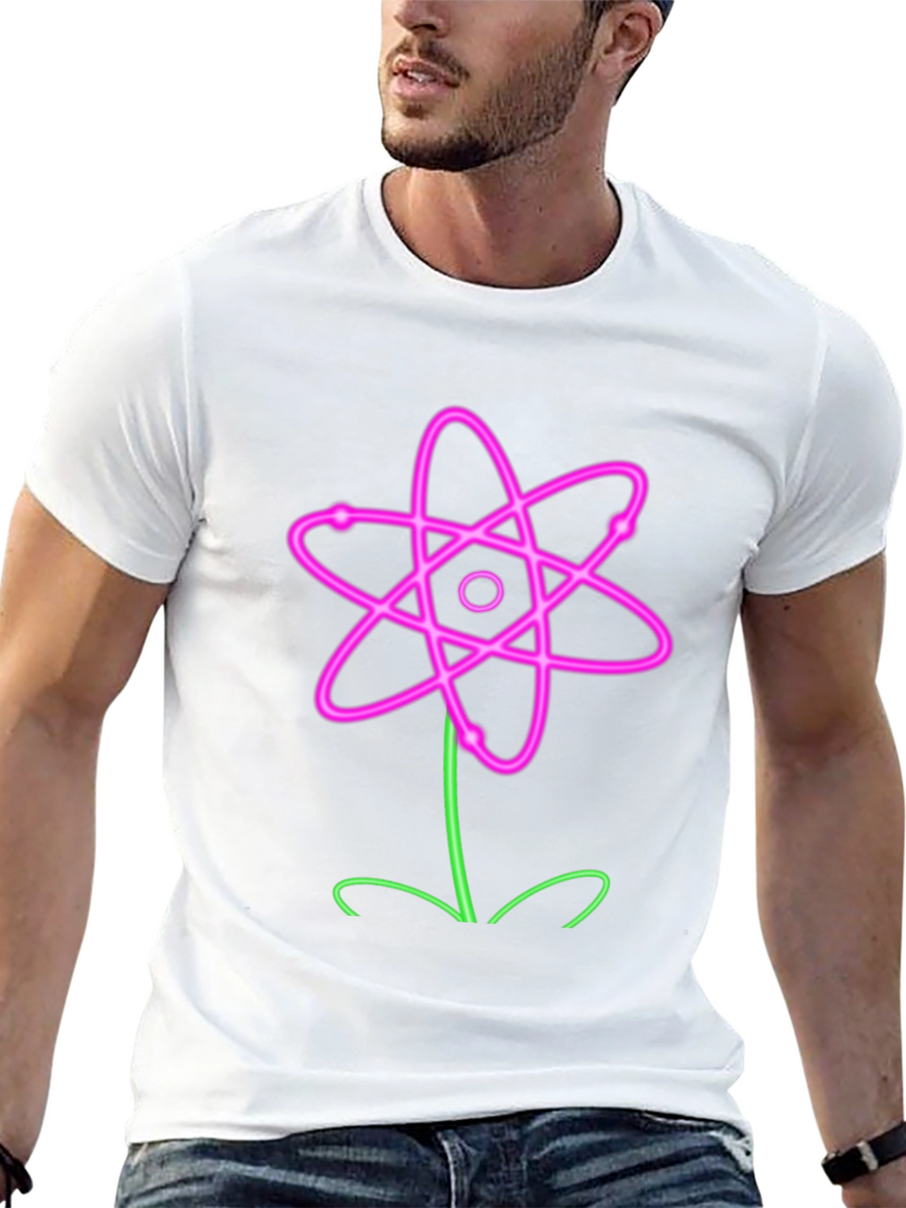 Neon Atom Flower Graphic Tee
