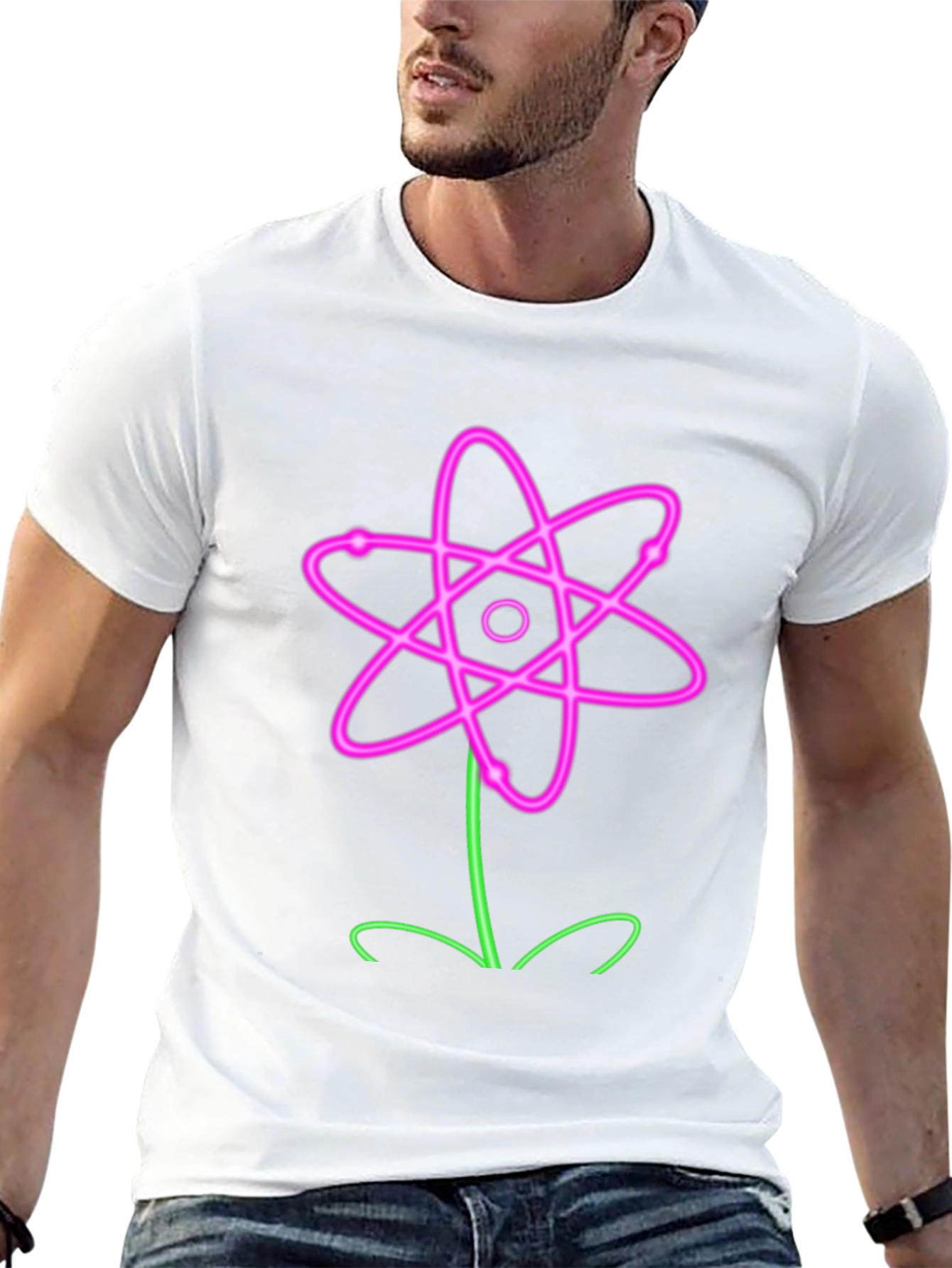 Neon Atom Flower Graphic Tee