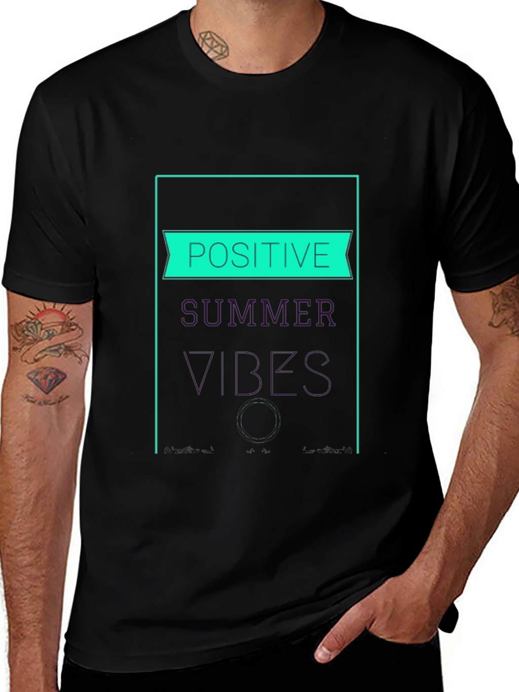 Positive Summer Vibes T-Shirt - Black Graphic Tee