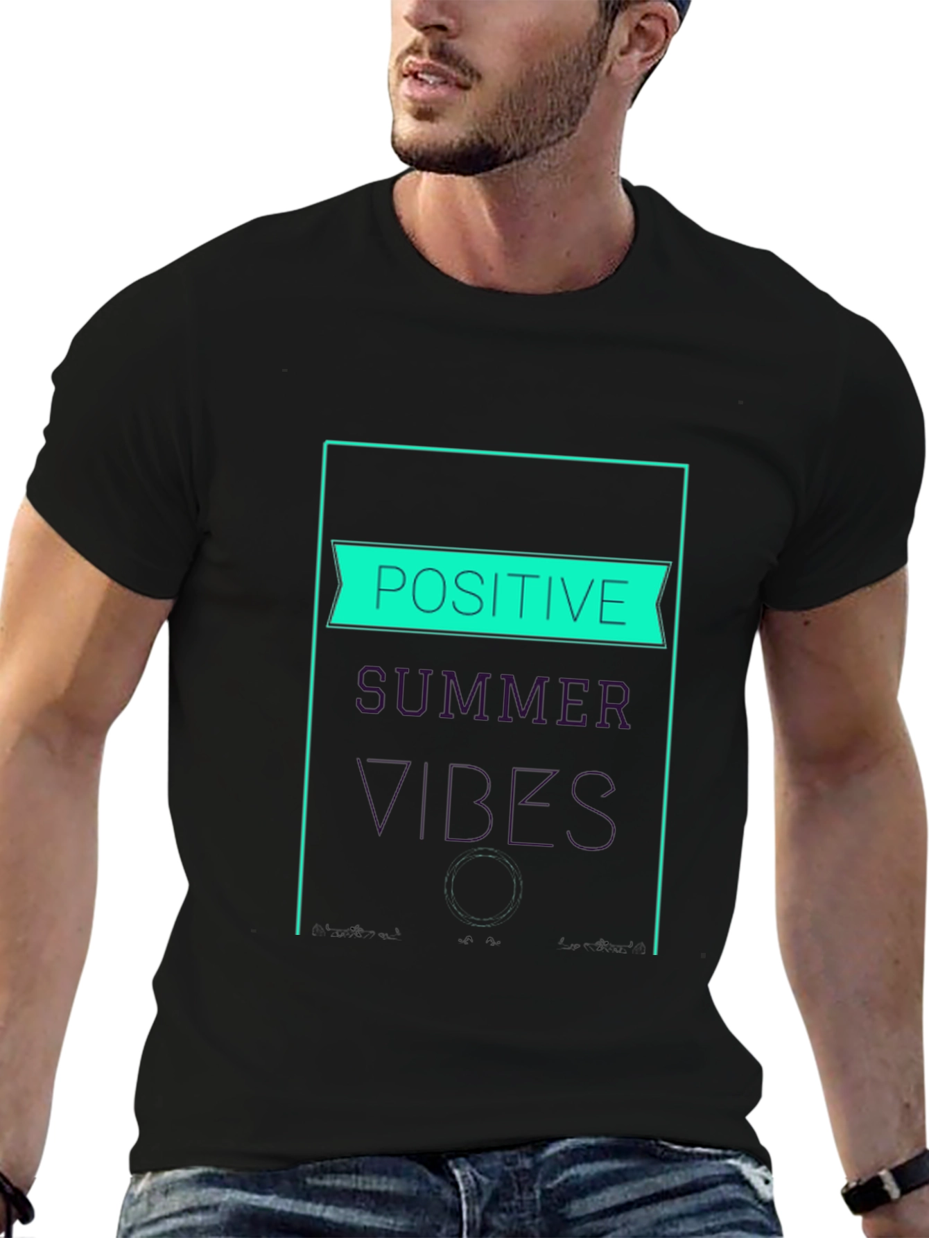 Positive Summer Vibes T-Shirt - Black Graphic Tee