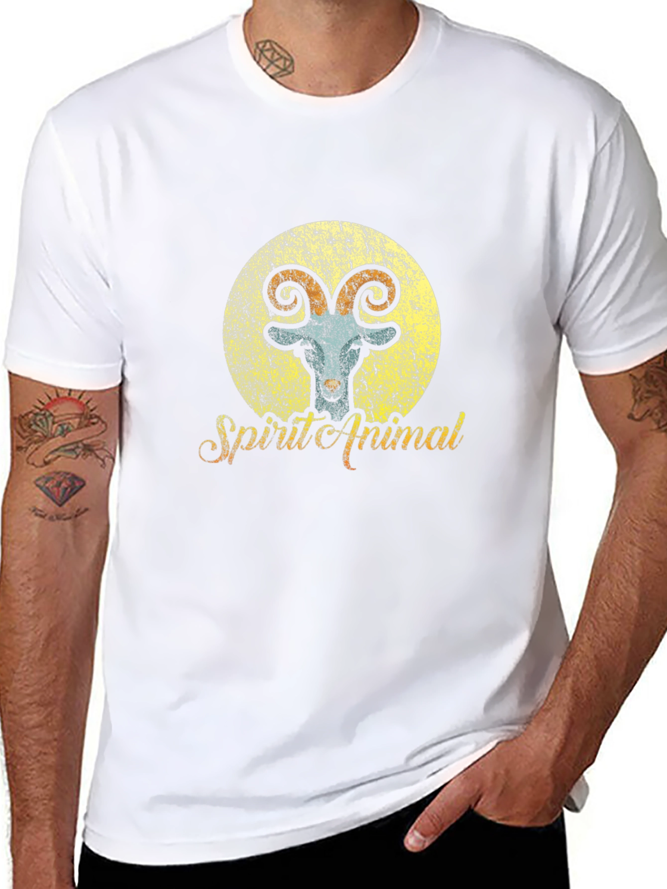 Spirit Animal Goat Graphic Tee - Unisex Black Shirt