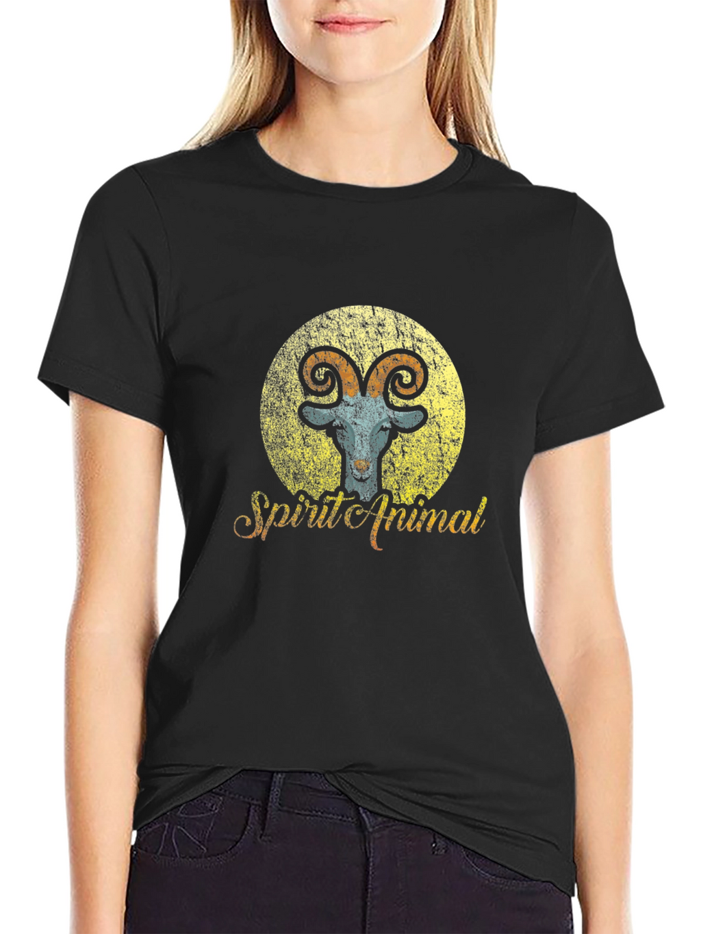 Spirit Animal Goat Graphic Tee - Unisex Black Shirt