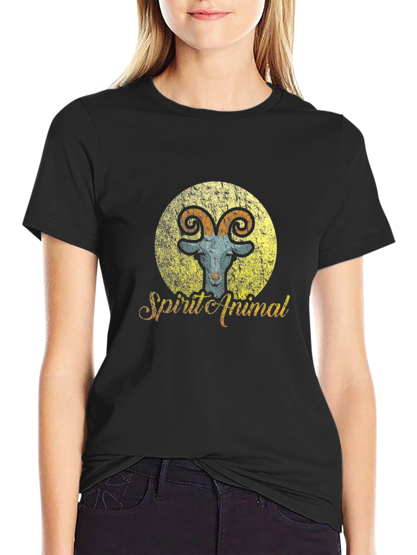 Spirit Animal Goat Graphic Tee - Unisex Black Shirt