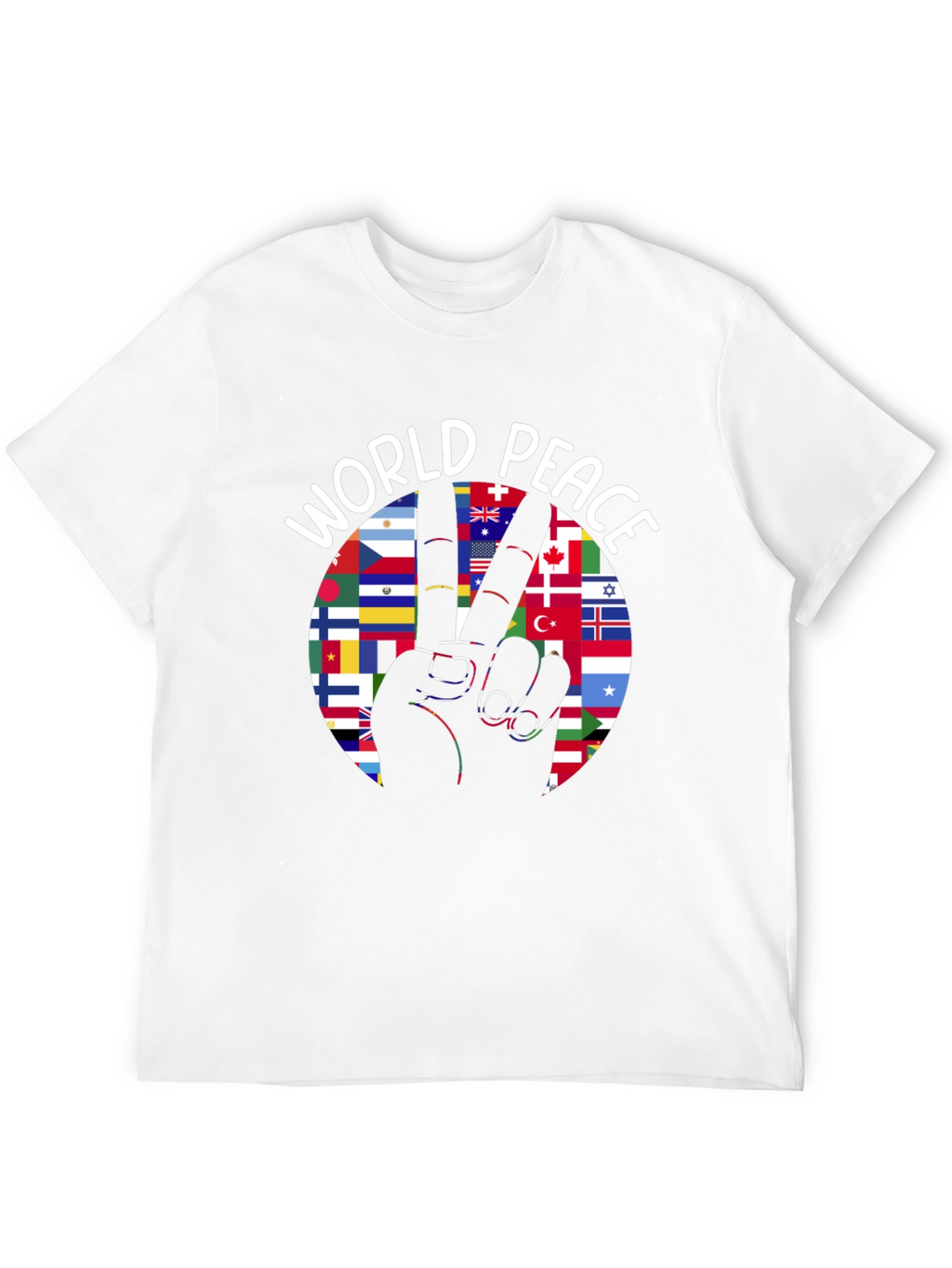 World Peace T-Shirt International Flags Peace Sign