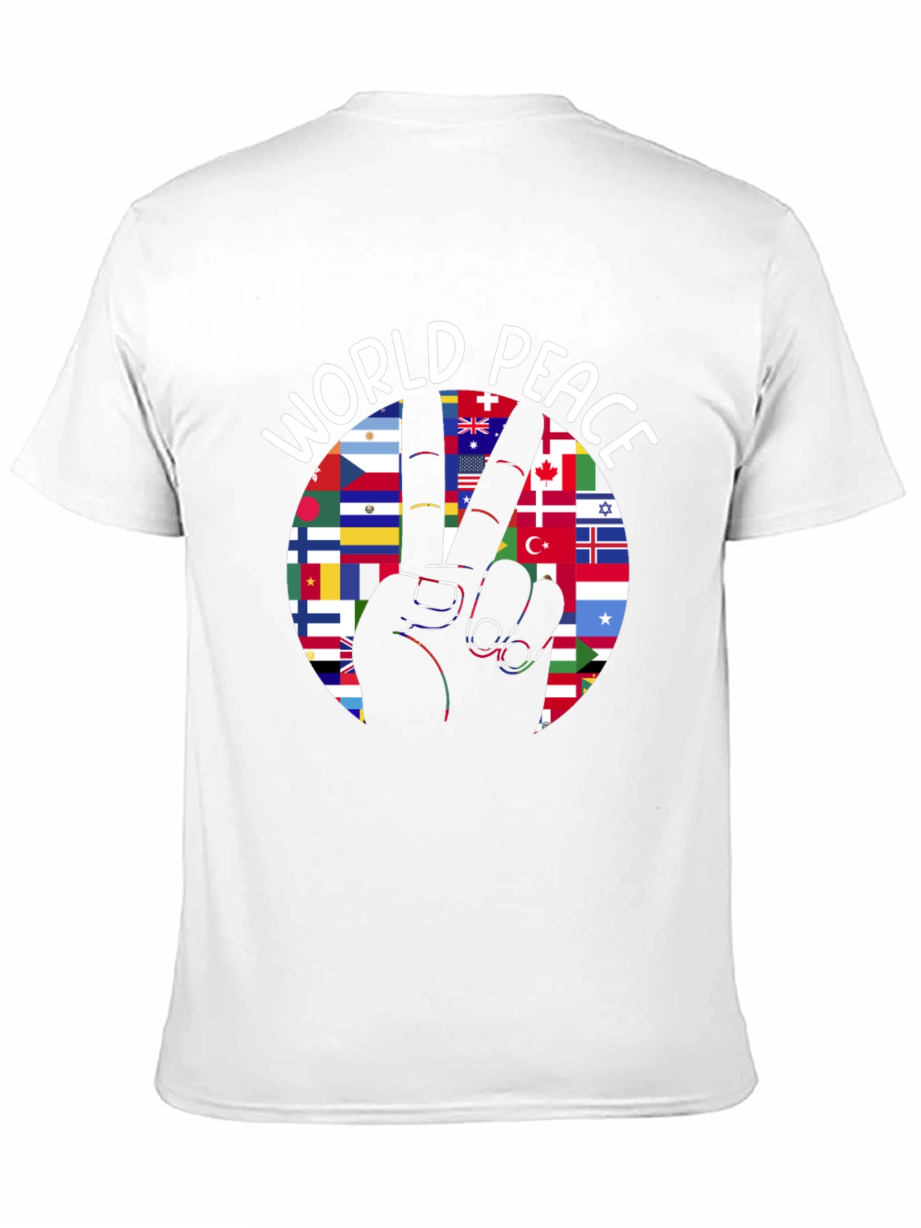 World Peace T-Shirt International Flags Peace Sign