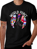 World Peace T-Shirt International Flags Peace Sign